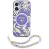 Etui Guess Palm Trees Triangle Pearl     Strap MagSafe do iPhone 16 fioletowy