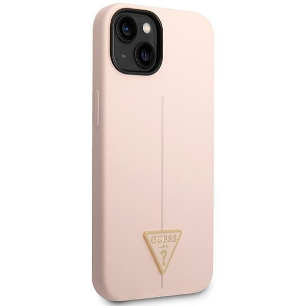Guess GUHCP14MSLTGP iPhone 14 Plus / 15 Plus 6.7" różowy/pink hardcase Silicone Triangle