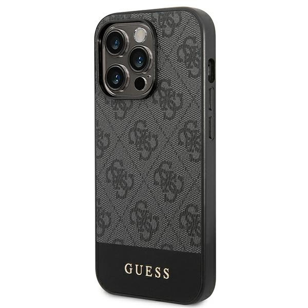 Guess GUHCP14XG4GLGR iPhone 14 Pro Max6,7" szary/grey hard case 4G Stripe Collection