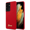 Guess GUHCS21LLSLMGRE S21 Ultra G998czerwony/red hardcase Silicone Script Metal Logo
