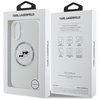 Etui Karl Lagerfeld Silicone Double       Heads And Circle MagSafe do iPhone 16 beżowy