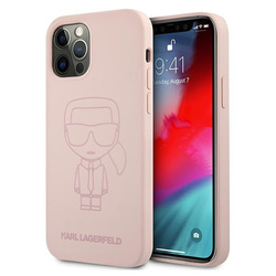 KARL LAGERFELD KLHCP12LSILTTPI IPHONE 12 PRO MAX 6,7" SILICONE IKONIK OUTLINE RÓŻOWY/PINK