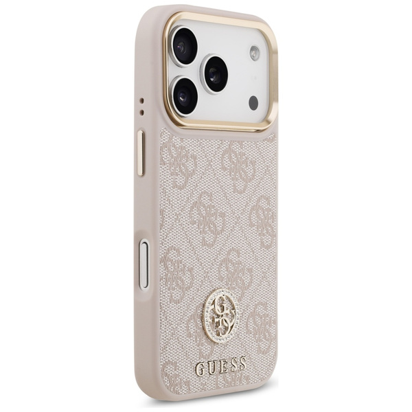 Etui Guess 4G Strass Logo MagSafe do     iPhone 17 Pro różowy