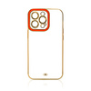 FASHION CASE FOR IPHONE 13 PRO GOLD FRAME GEL COVER RED