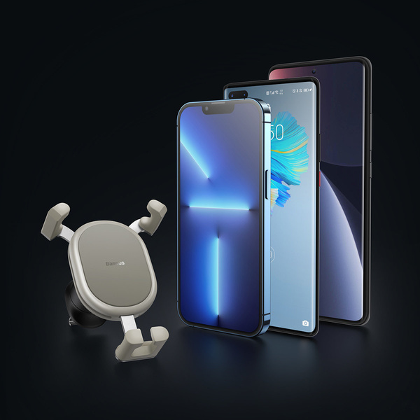 Baseus grawitacyjny uchwyt samochodowy na telefon na kratkę nawiewu biały (SUWX000002)