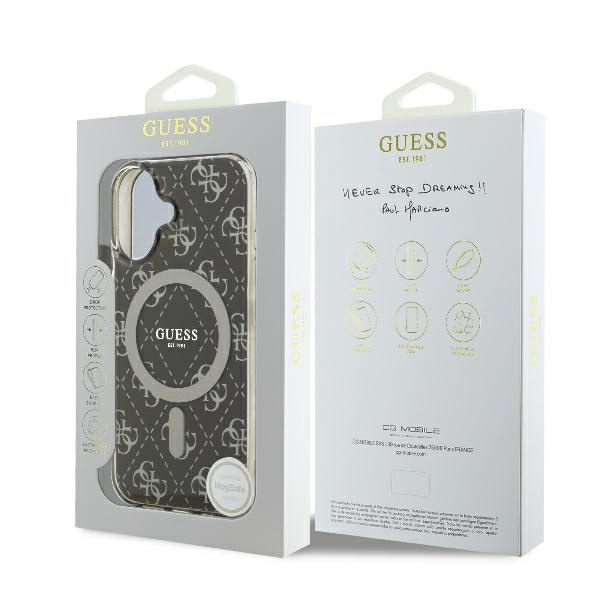 Guess GUHMP16MH4DTEW iPhone 16 Plus6.7" brązowy/brown hardcase IML 4G Background MagSafe