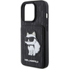 Etui Karl Lagerfeld Saffiano Cardslots and Stand Monogram Choupette do iPhone 15 Pro Max - czarne
