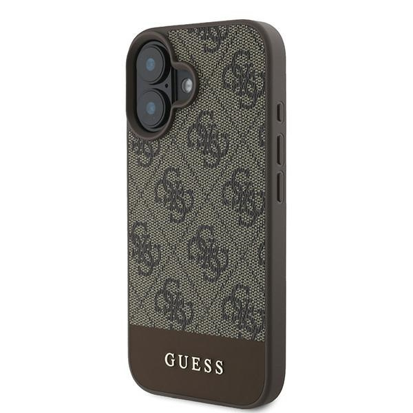 Guess GUHCP16MG4GLBR iPhone 16 Plus 6.7"brązowy/brown hardcase 4G Bottom Stripe