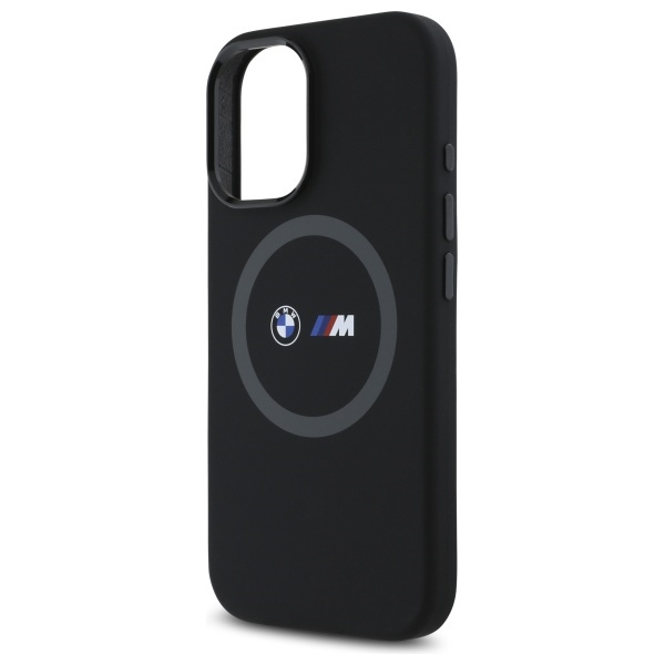 BMW BMHMP16S23SROK iPhone 16 6.1"         czarny/black hardcase M Silicone Printed Ring MagSafe