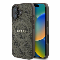 Guess GUHMP16SG4GFRW iPhone 16 6.1" brązowy/brown hardcase 4G Ring Classic Logo MagSafe