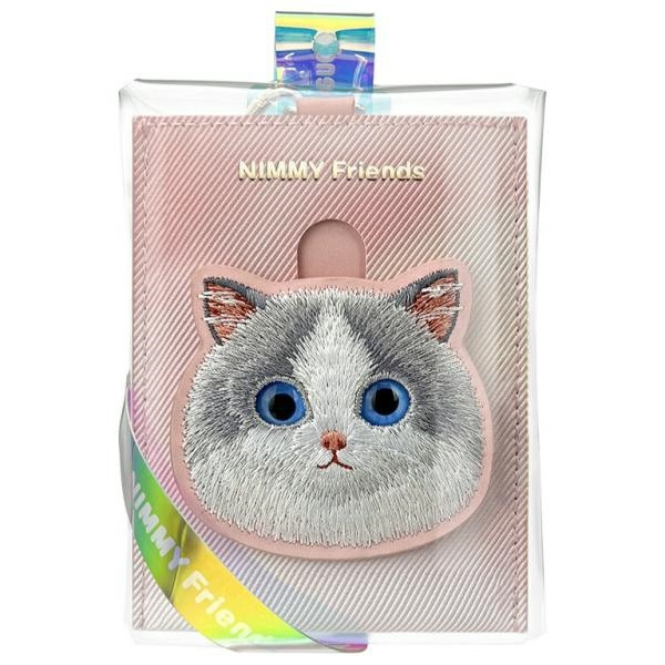 Nimmy portfel na karty różowy/pink Big    Eyed Pet 2.0 Cat