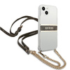 Guess GUHCP13SKC4GBGO iPhone 13 mini5,4" Transparent hardcase 4G Brown Strap Gold Chain