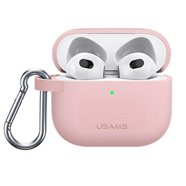 USAMS Etui ochronne do AirPods 3 silicon różowy/pink BH741AP03 (US-BH741)