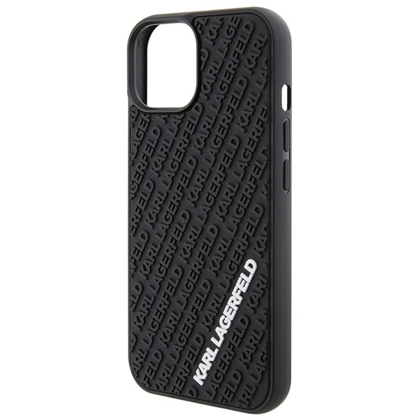 Etui Karl Lagerfeld 3D Rubber Multi Logo na iPhone 15 - czarne