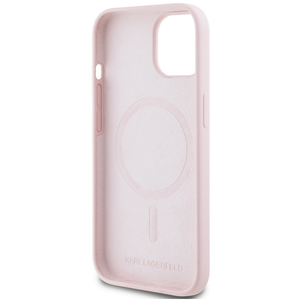 Etui Karl Lagerfeld Silicone             Karl&Choupette MagSafe do iPhone 15 Plus różowy