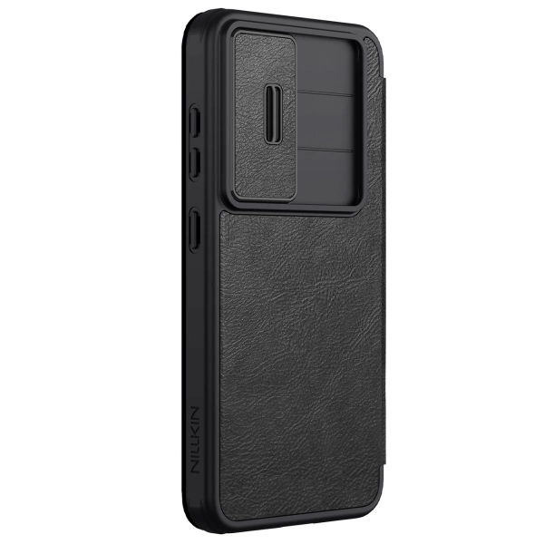Nillkin Qin Pro Case for Samsung Galaxy S25 with Flip and Camera Cover - Black