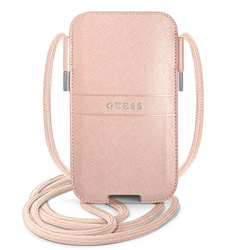 Guess Torebka GUPHLPSASBPI 6,7"różowy/pink Saffiano Strap