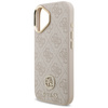 Etui Guess 4G Strass Logo & Big Strap    Metal Buttons MagSafe do iPhone 17 różowy