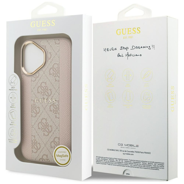 Etui Guess 4G Stripe MagSafe do iPhone   17 różowy