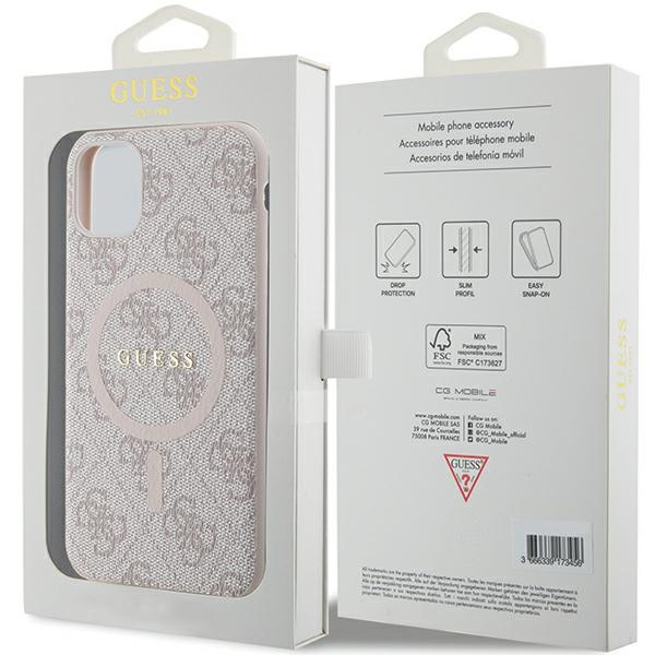 Guess GUHMN61G4GFRP iPhone 11 6.1" / Xr różowy/pink hardcase 4G Collection Leather Metal Logo MagSafe