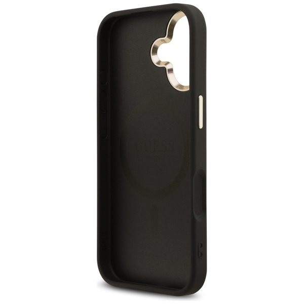 Etui Guess 4G Triangle Logo MagSafe do   iPhone 17 czarny złoty