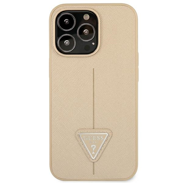 Guess GUHCP14XPSATLE iPhone 14 Pro Max 6,7" beżowy/beige hardcase SaffianoTriangle Logo