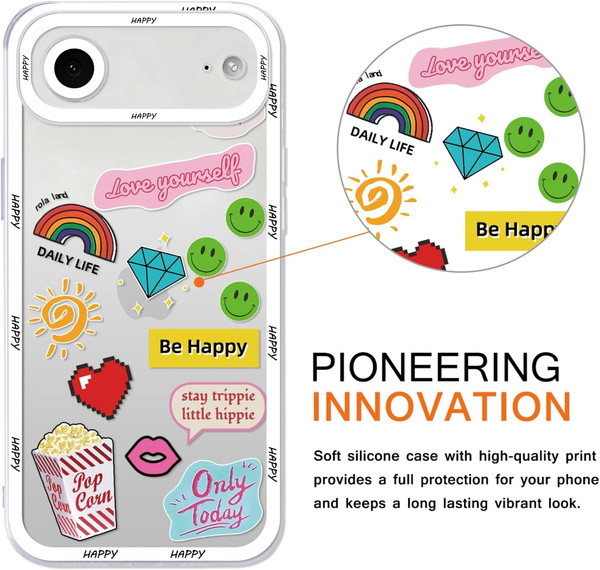Pnakqil Iphone 17 Air Case Transparent BeHappy