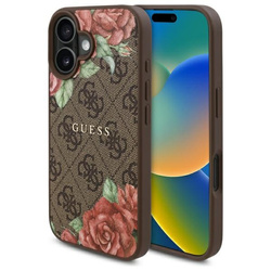 Guess GUHMP16SP4ROPEMCW iPhone 16 6.1"   brązowy/brown hardcase 4G Flowers Print MagSafe