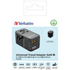 Verbatim Adapter podróżny EU/UK/US GaN2xUSB-A/2xUSB-C PD 100W UTA-06 czarny/black 32121