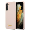 Guess GUHCS21MLSLMGLP S21+ G996różowy/pink hardcase Silicone Script Metal Logo