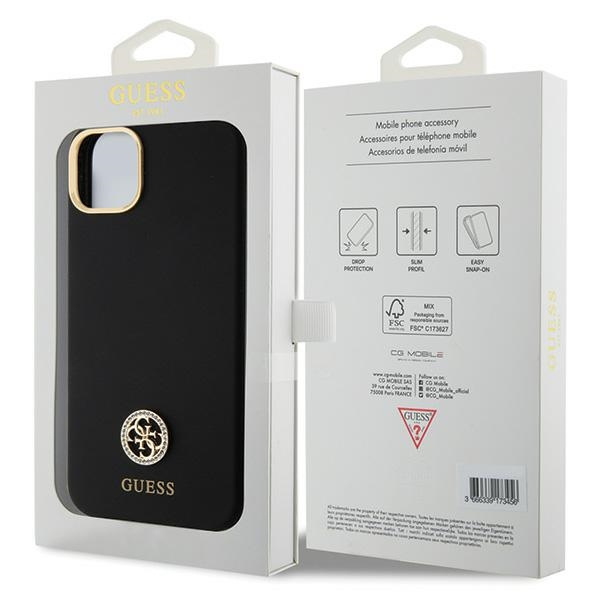 Guess GUHCP15M4DGPK iPhone 15 Plus/ 14 Plus 6.7" czarny/black hardcase Silicone Logo Strass 4G