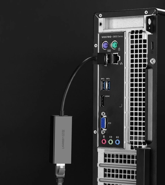 Ugreen external network card RJ45 - USB 2.0 100 Mbps Ethernet black (CR110 20254)