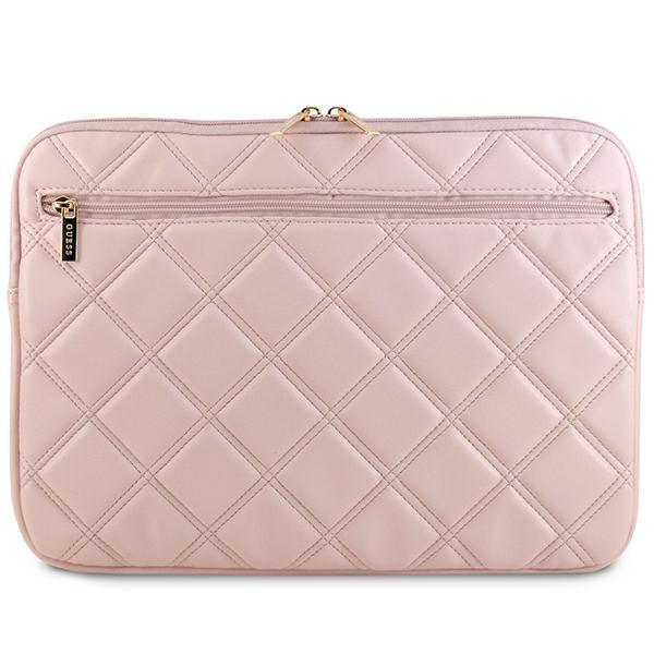 Guess Sleeve GUCS14ZPSQSSGP 14"różowy/pink Quilted 4G