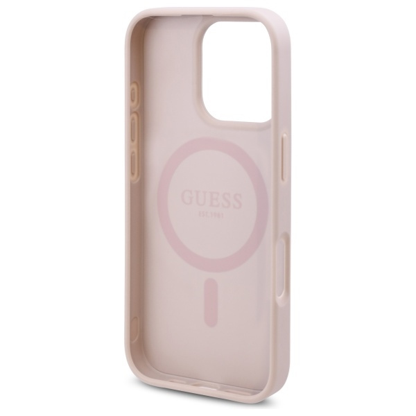 Guess GUHMP16LP4ROPEMCP iPhone 16 Pro    6.3" różowy/pink hardcase 4G Flowers Print MagSafe