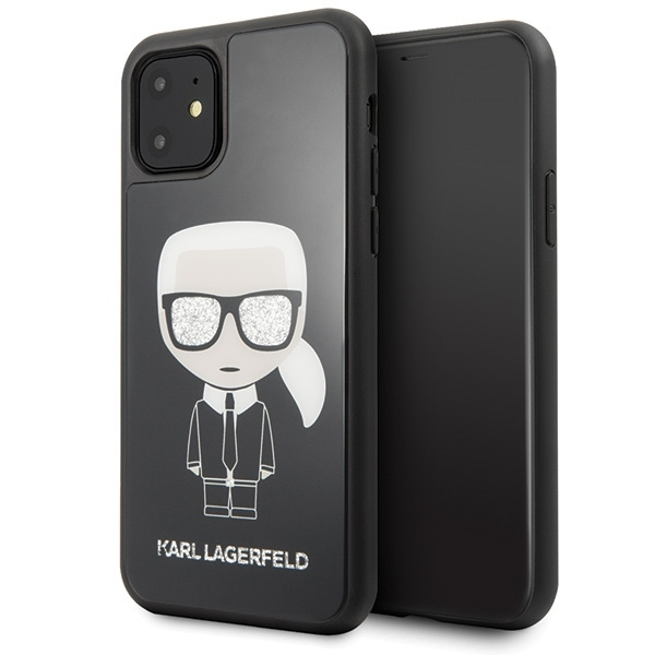 KARL LAGERFELD KLHCN61DLFKBK IPHONE 11 6.1 " / XR CZARNY / BLACK HARD CASE ICONIC KARL GLITTER