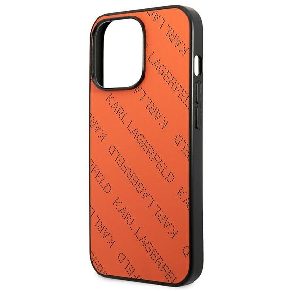 KARL LAGERFELD KLHCP13XPTLO IPHONE 13 PRO MAX 6,7" HARDCASE POMARAŃCZOWY/ORANGE PERFORATED ALLOVER