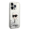 Etui Karl Lagerfeld Glitter Karl's Head na iPhone 14 Pro - srebrne