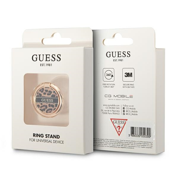 Guess Ring stand GURSHCLEOW brązowy/brown Leopard