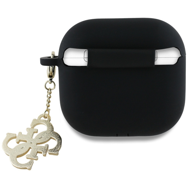 Guess GUA4LECG4K AirPods 4 cover         czarny/black Silicone 4G Charm