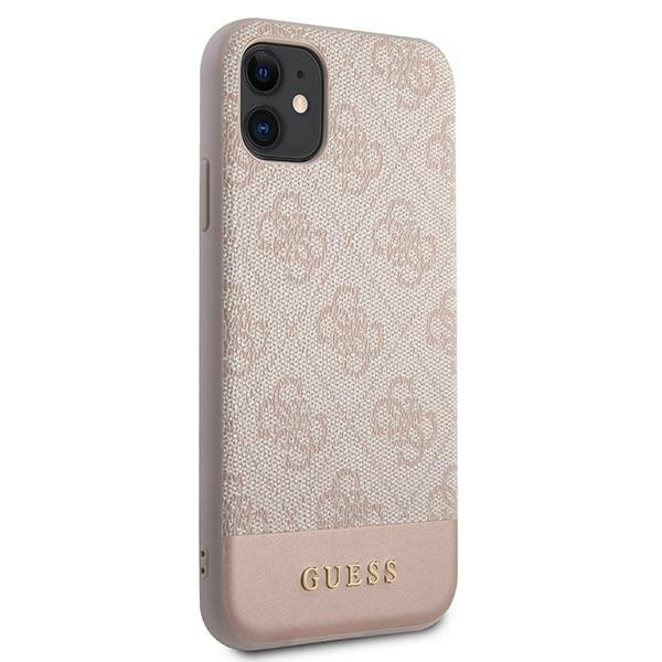 Guess GUHCN61G4GLPI iPhone 11 / Xr 6,1"różowy/pink hard case 4G Stripe Collection