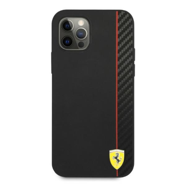 Ferrari FESAXHCP12MBK iPhone 12/12 Pro 6,1" czarny/black hardcase On Track Carbon Stripe