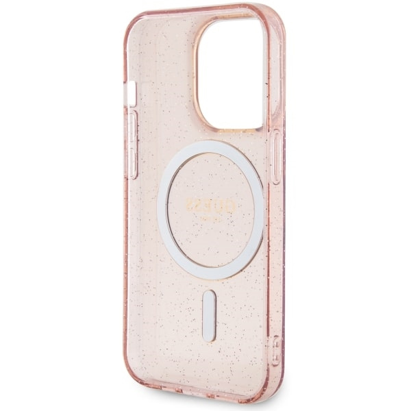 Guess GUHMP14LHCMCGP iPhone 14 Pro 6.1"różowy/pink hardcase Glitter Gold MagSafe
