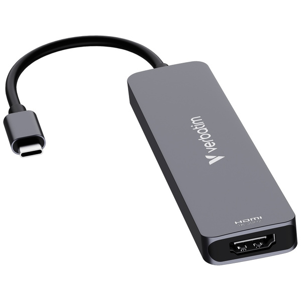 Adapter Hub Verbatim HDMI/USB-C          3.2/USB-C/2xUSB-A 3.2/SD/microSD aluminiowy 32158