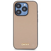 DKNY DKHMP15LPGHLME iPhone 15 Pro 6.1"   beżowy/beige hardcase Grained Metal Logo MagSafe
