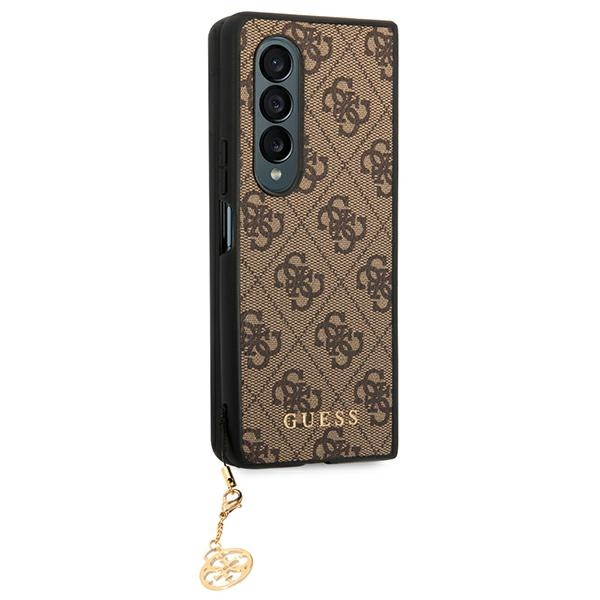 Guess GUHCZFD4GF4GBR F936 Z Fold 4brązowy/brown hard case 4G Charms Collection