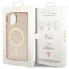 Guess GUHMP14MHCMCGP iPhone 14 Plus/ 15 Plus 6.7" różowy/pink hardcase Glitter Gold MagSafe