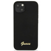 Guess GUHMP13MLSLMGBK iPhone 13 / 14 /6.1" black/czarny hardcase Silicone Script Gold Logo Magsafe