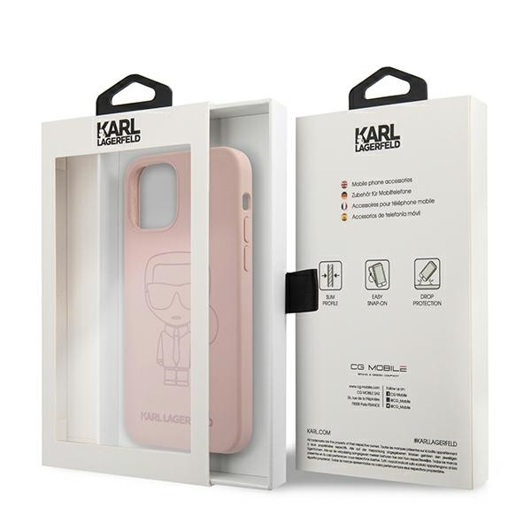 KARL LAGERFELD KLHCP12LSILTTPI IPHONE 12 PRO MAX 6,7" SILICONE IKONIK OUTLINE RÓŻOWY/PINK