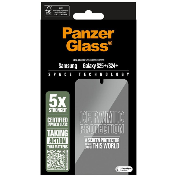 Szkło ceramiczne PanzerGlass Ultra-Wide  Fit do Samsung Galaxy S25+ ceramic