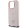 Etui Guess Grained Hot Stamp Peony       Triangle Logo MagSafe do iPhone 16 Pro różowy